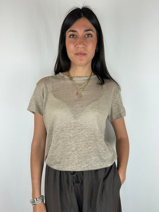 T-SHIRT SABBIA LINO