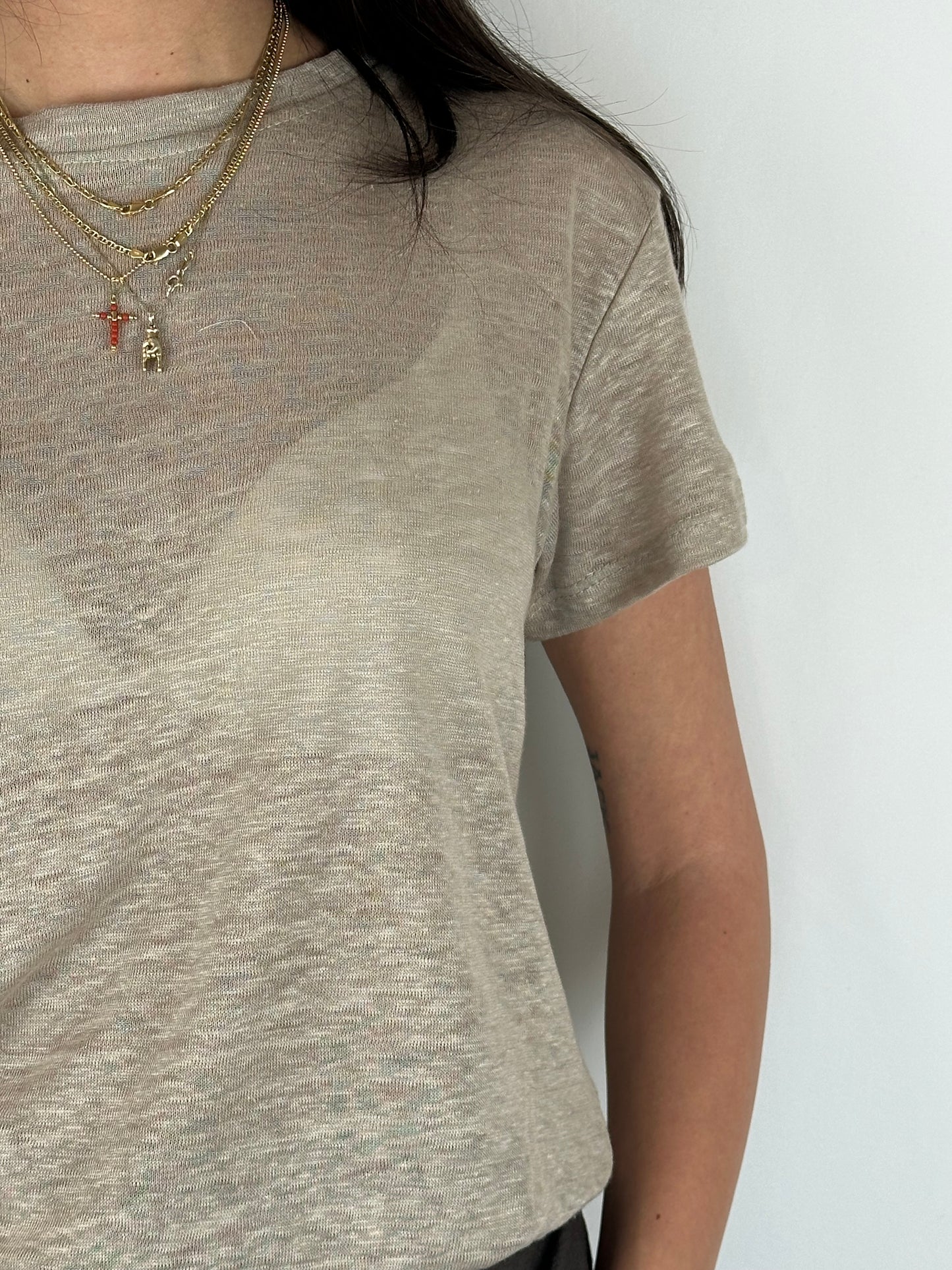 T-SHIRT SABBIA LINO