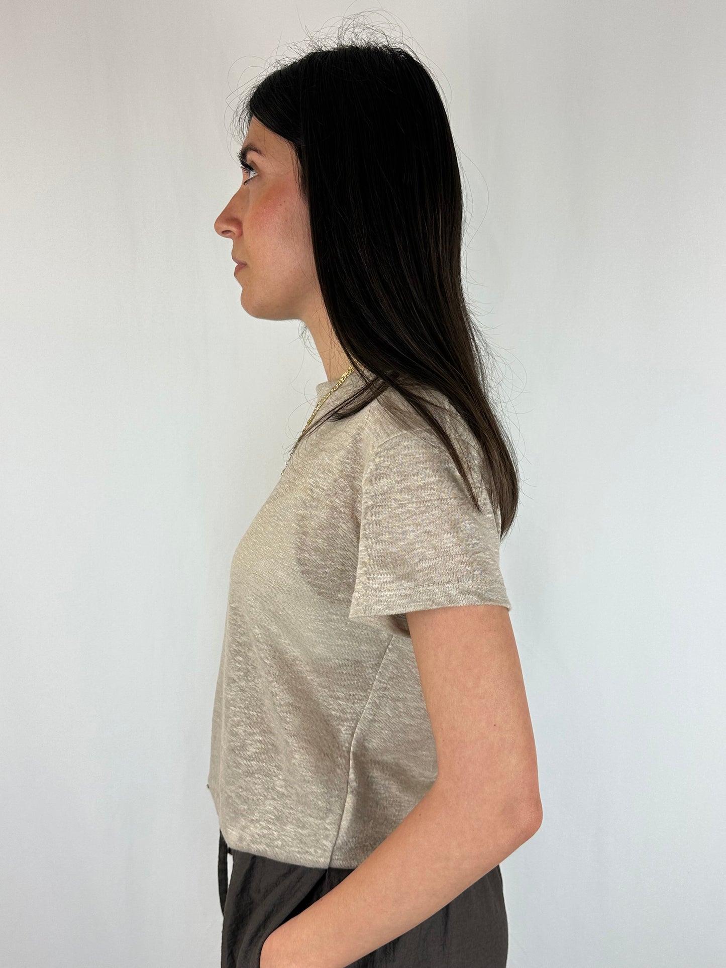 T-SHIRT SABBIA LINO