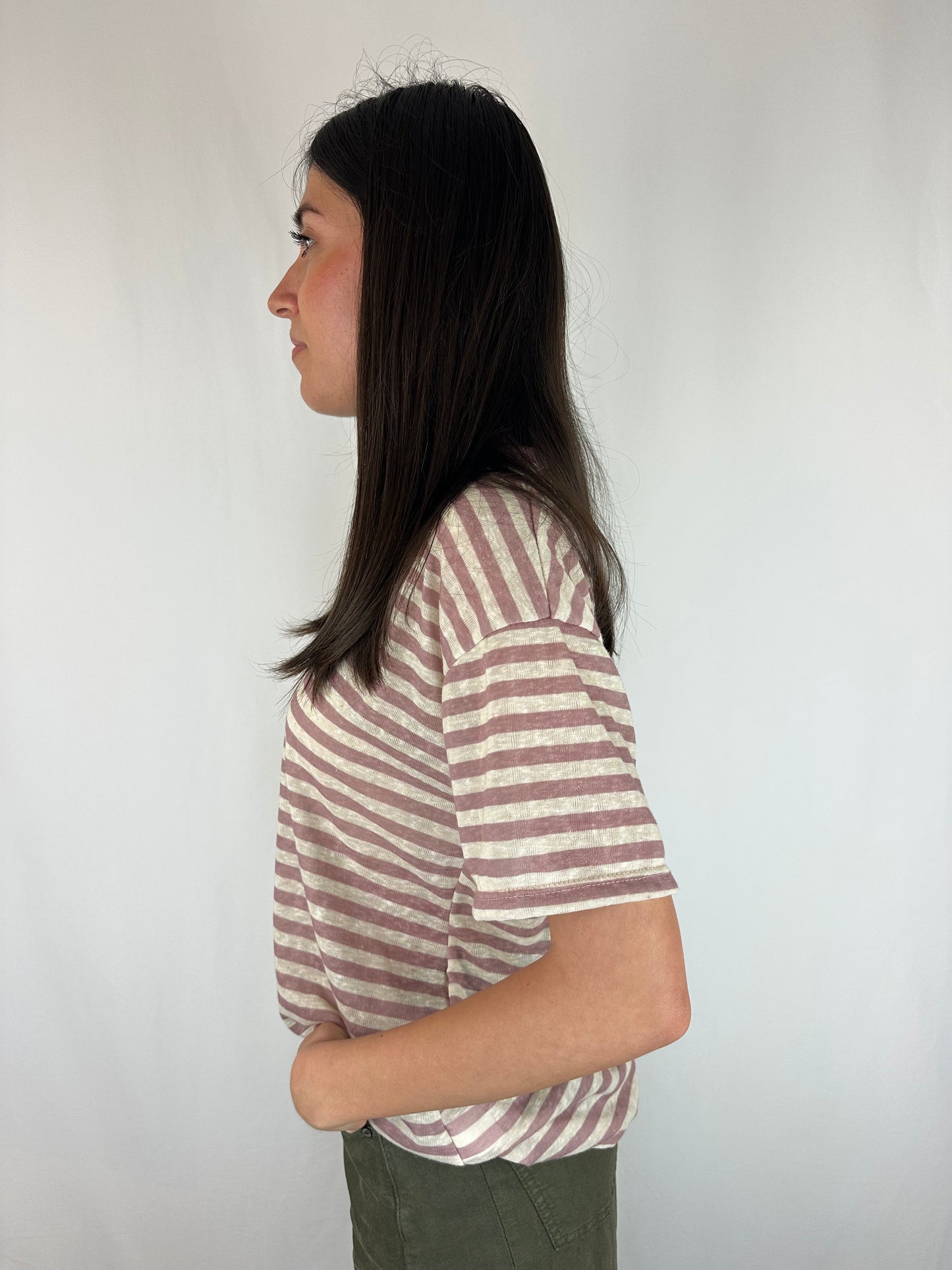 T-SHIRT RIGHE ROSA