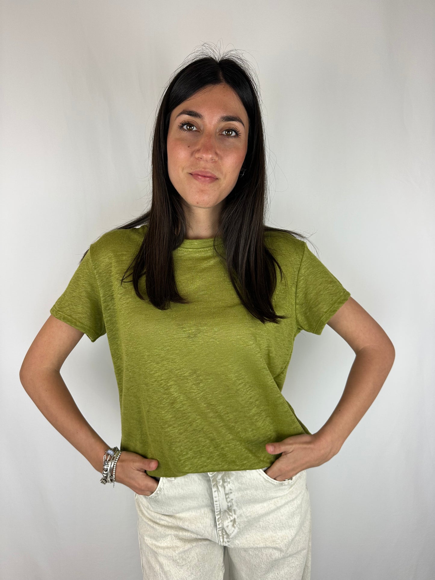 T-SHIRT VERDE LINO