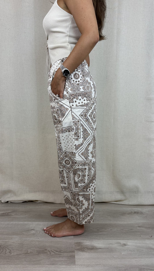 PANTALONE BANDANA PANNA