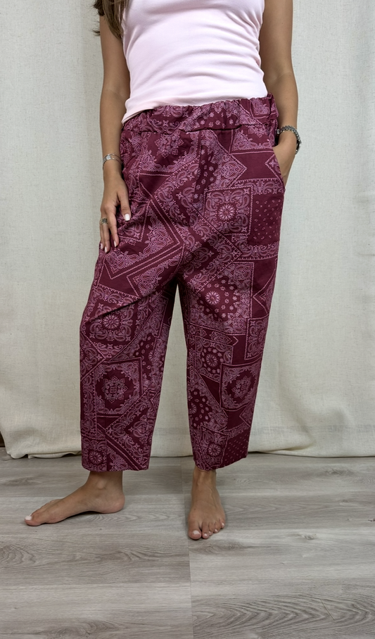 PANTALONE BANDANA BURGUNDY