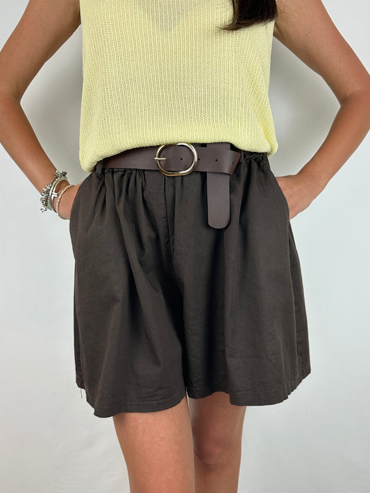 SHORT COTONE MARRONE
