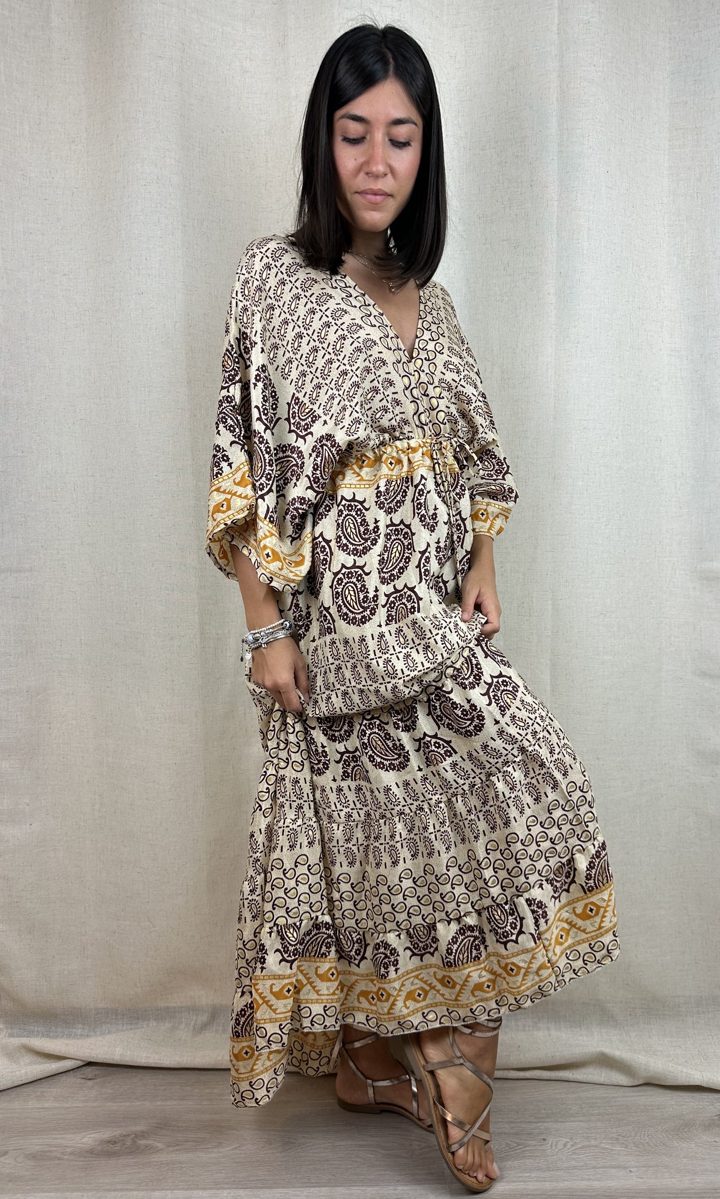 ABITO LUNGO KIMONO 100% SETA