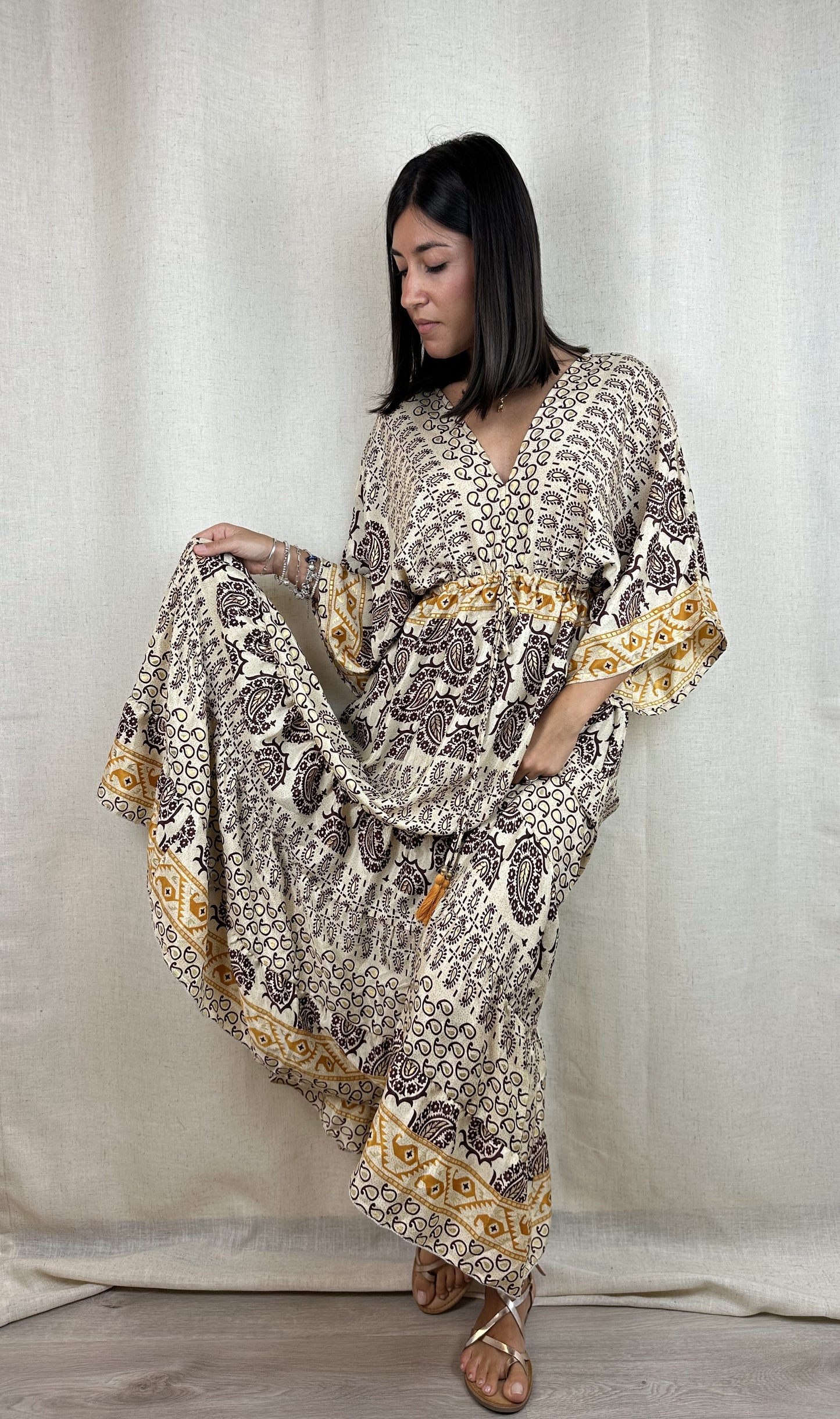 ABITO LUNGO KIMONO 100% SETA