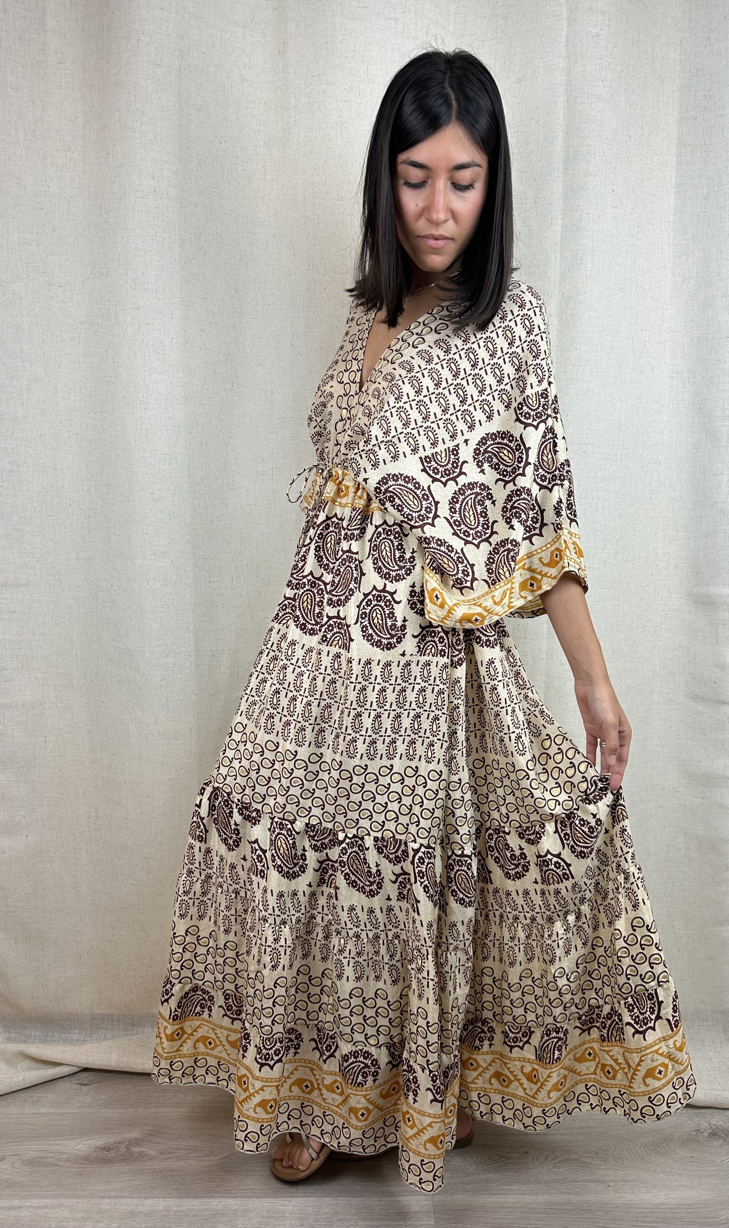 ABITO LUNGO KIMONO 100% SETA