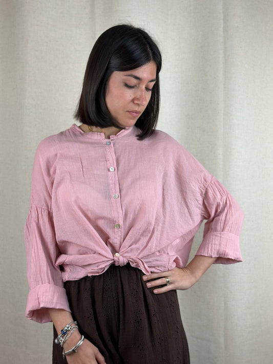 CAMICIA IN COTONE LEGGERISSIMA ROSA