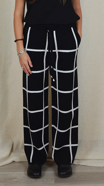 PANTALONI IN MAGLINA A QUADRI